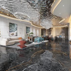 现代酒店大堂3D模型下载